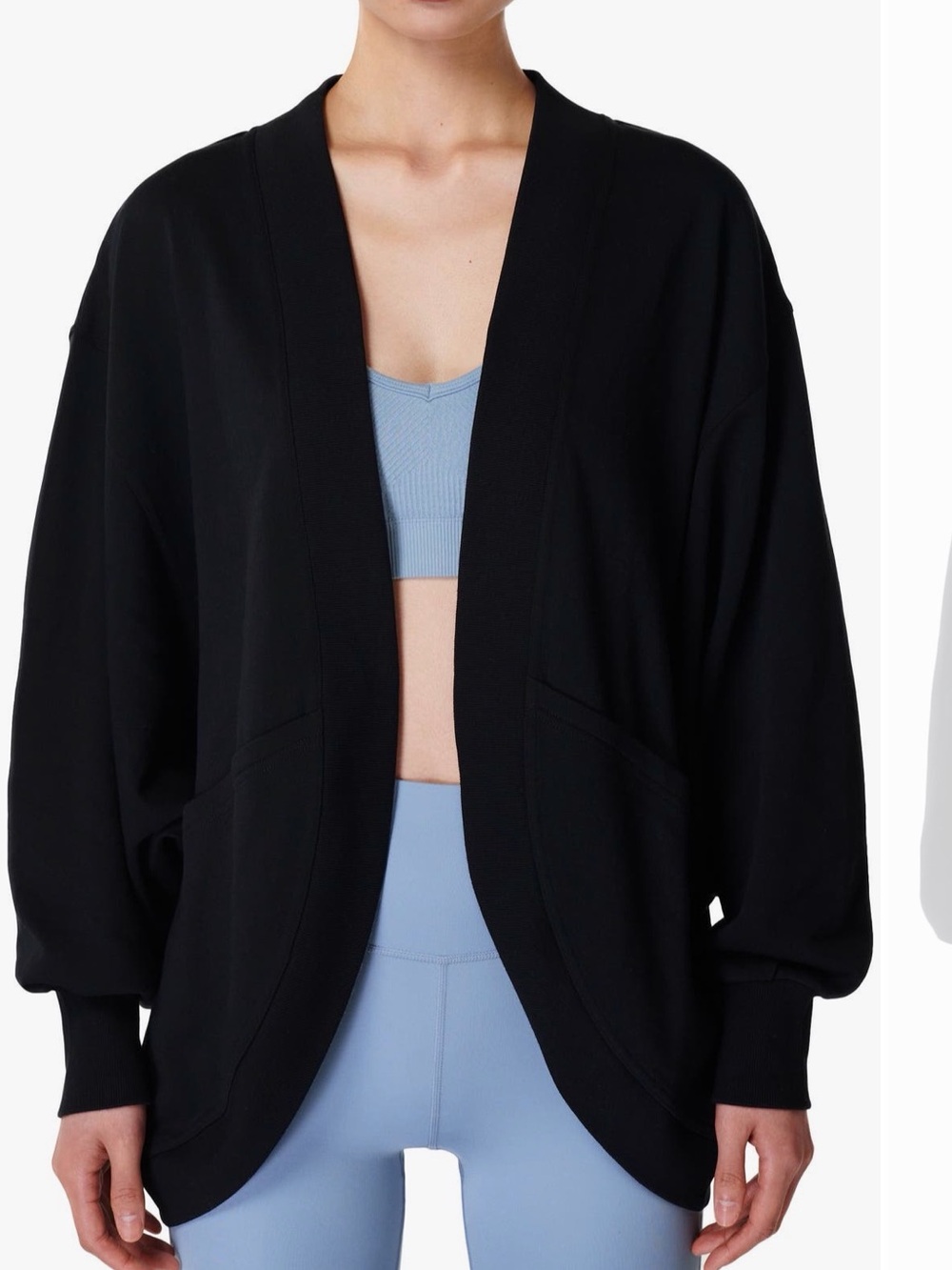 Sweaty Betty Cora Black Open-Front Cardigan size small
